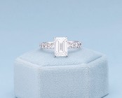 Emerald cut diamond engagement ring