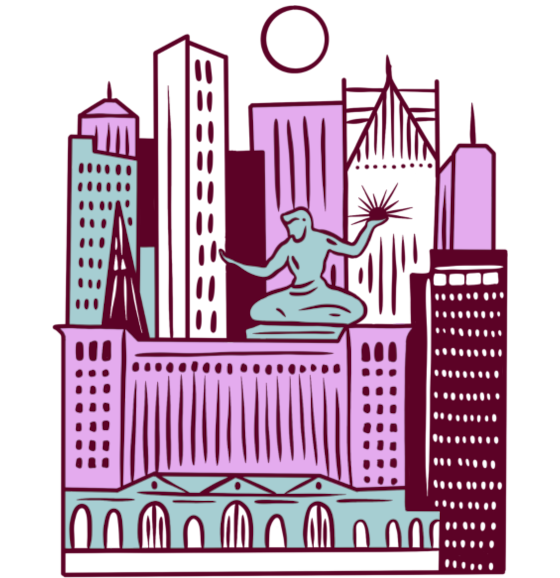 Illustration of Detroit skyline
