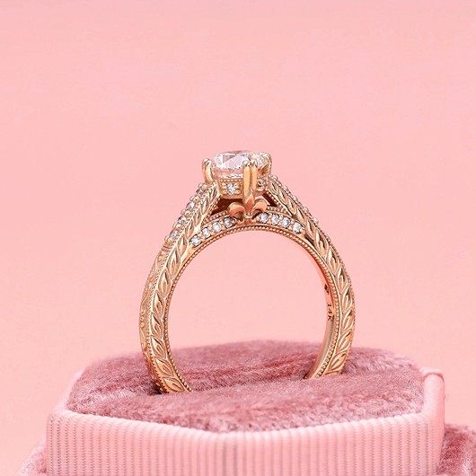 Diamond engagement ring in ring box